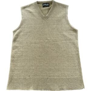 VTG 70s Studio One By Campus Tan Knit V-Neck Sweater Vest Med USA Made Unisex